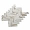 Apollo Tile Sample, Beige & White Herringbone 11"X12.6" Recycled Glass Mosaic Tile APLNNC9903CLEC34 Sample - alternate 1